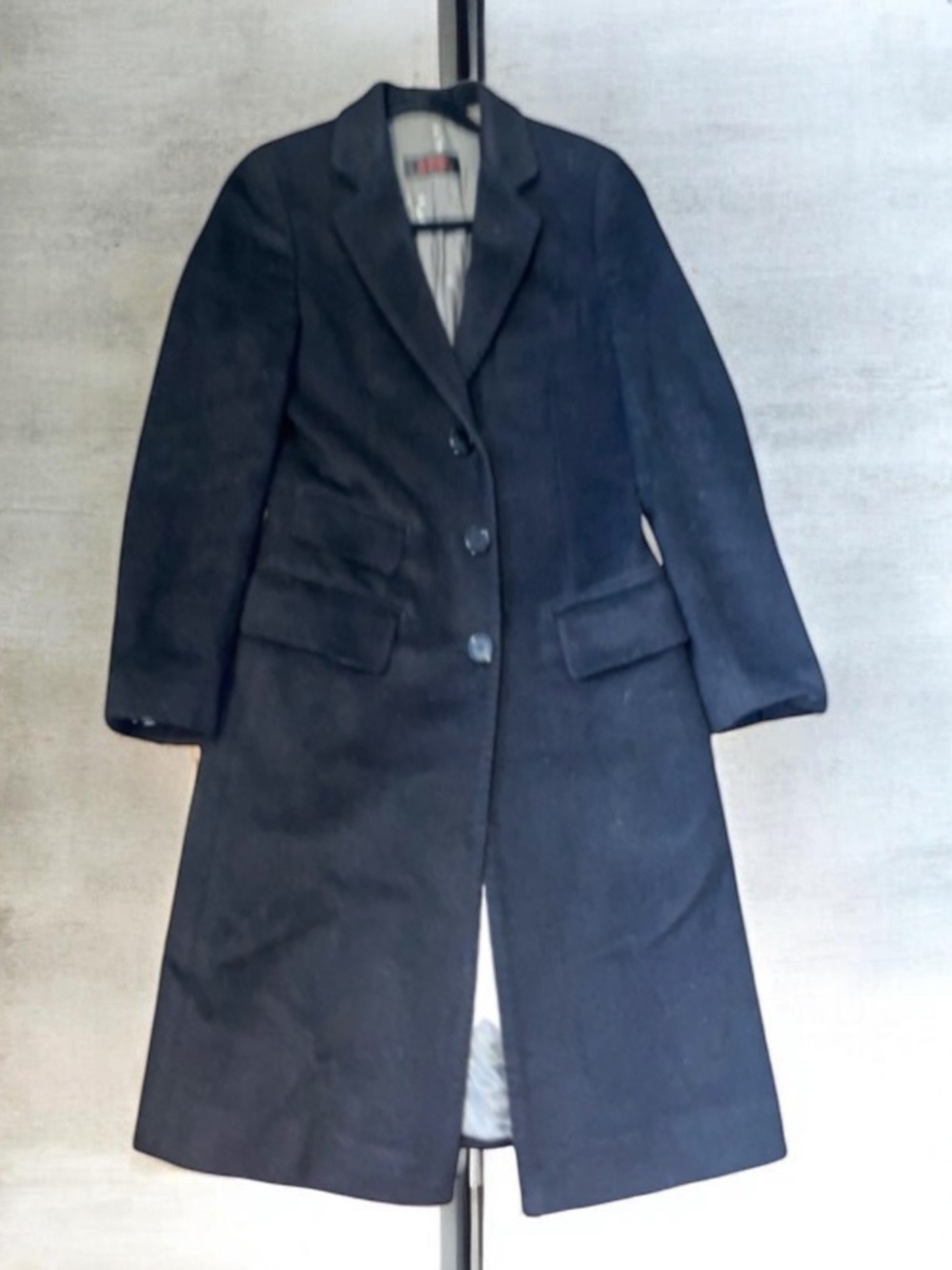 Pierre Cardin Paris Wool Blend Black Iconic Coat Size 34